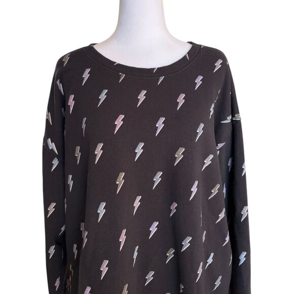 Torrid Sweatshirt Lightning Bolt Relaxed Super Soft Fleece Crew Neck Womens 1X - Picture 7 of 12